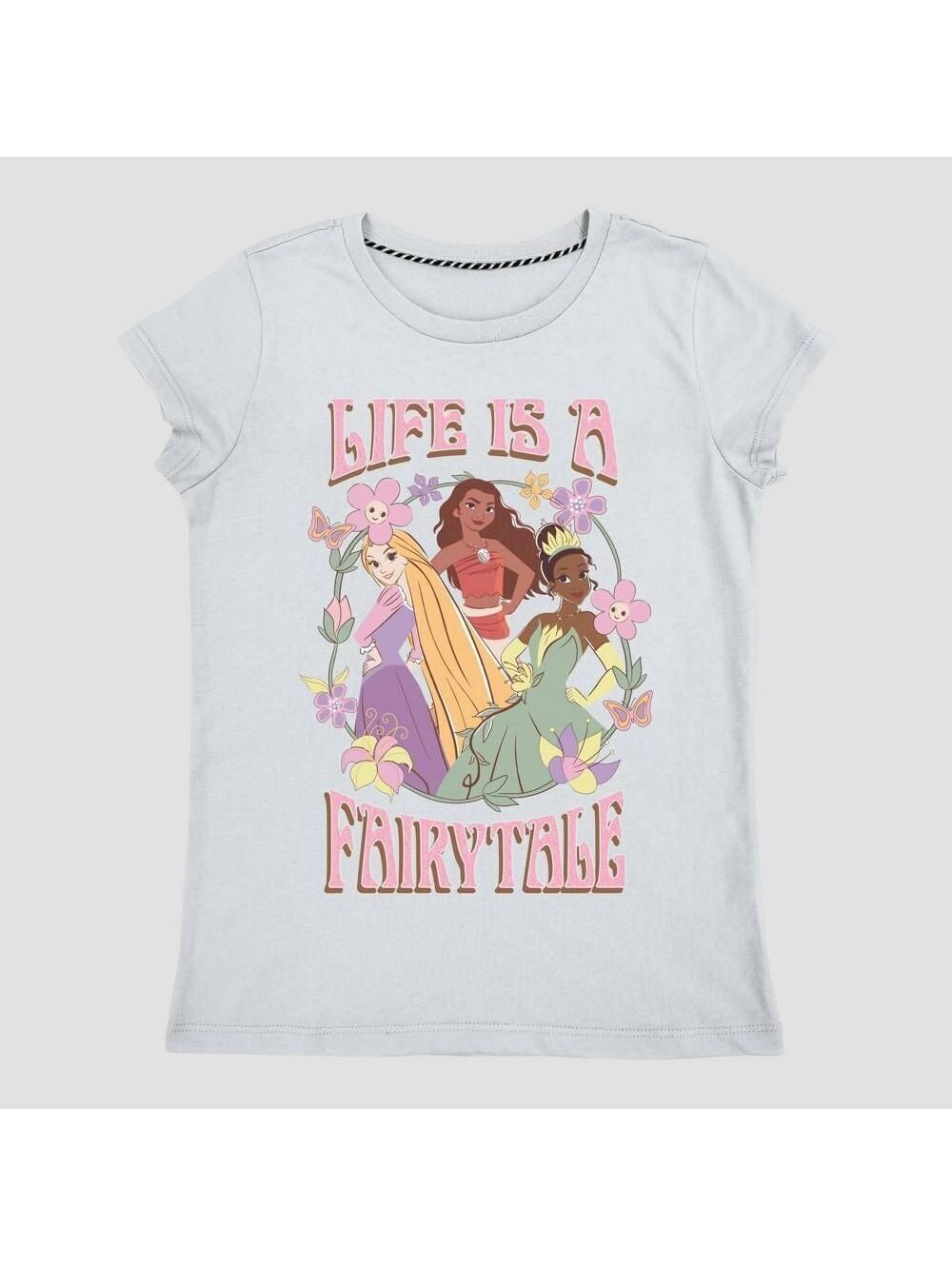 4/5 XS Girls' Disney Princess 'Life Is a Fairytale' T-Shirt nwt